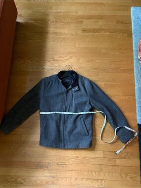 Banana Republic Men's Charcoal Wool-Blend Pea Coat